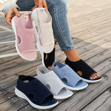 HOLA CAMEL Sandalias de Soporte para el Arco Mujer - Ligeras y Acolchadas, Suela Antideslizante Transpirable PU, Diseño Estabilizado del Arco para Plantillas Planas & Arcadas Caídos, Zapatos Casuales Semi-Formales Primavera/Verano, /Blanco/Gris/Azul Marin